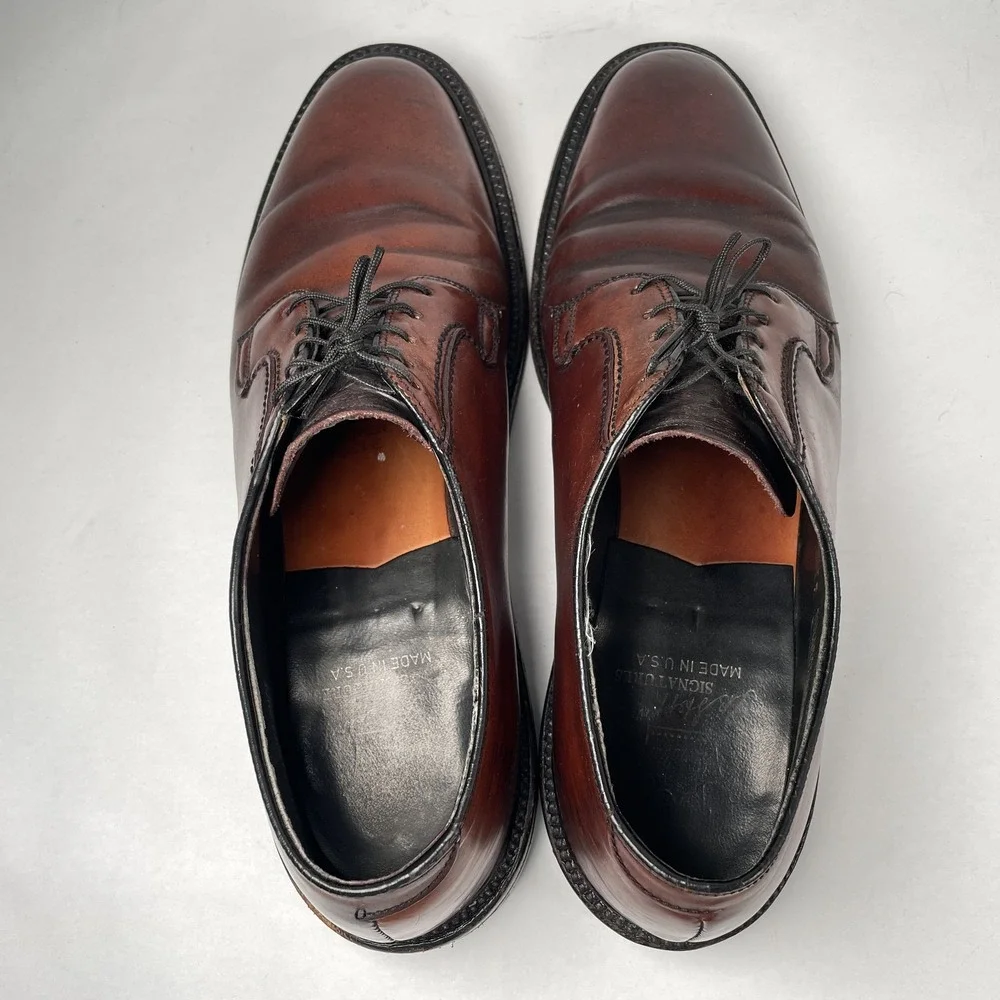 Hanover Derby Mens Size 9 B Brown Shell Cordovan Lace Up Plain Toe Dress Shoes